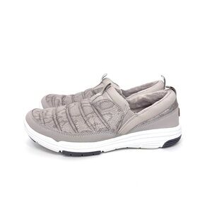 Ryka Water Repellent Quilted Gray Python Print Slip On Sneakers Faux Fur Lining